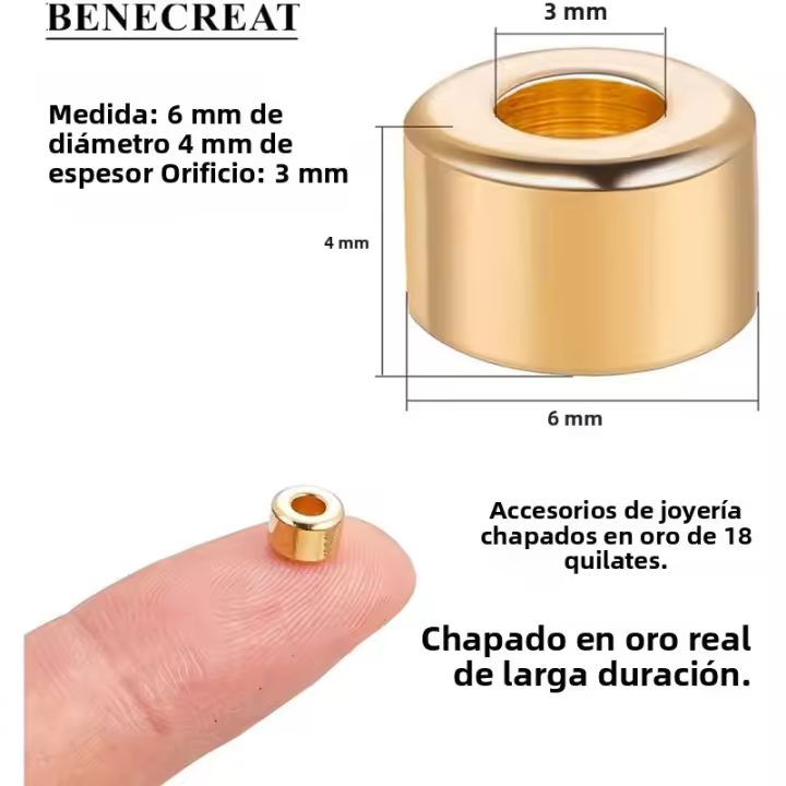 30Pcs Cuentas De Espaciador De Latón Pintadas Con Oro De 18K Tubo Metálico Para Creación De Joyas DIY Forma Redonda Y Barra - 1