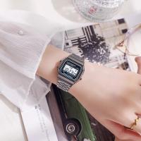 Reloj Digital Elegante Para Mujer En Oro Y Plata De Acero Inoxidable Reloj De Pulsera Electrónico Para Negocios Y Hombres - details 7