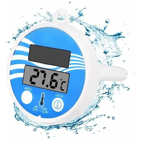 Termómetro solar digital irrompible y fácil de leer para piscinas flotantes, para todas las piscinas y spas - 1