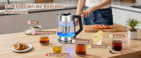 AIGOSTAR Hervidor de agua inteligente con control de temperatura y función mantener caliente, 2200 W, 1,7 L de acero inoxidable y vidrio, revestimiento cerámico antical, libre de BPA, para hogar, oficina y fiestas - details 7