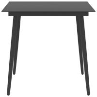vidaXL Mesa de comedor para jardín acero y vidrio negro 80x80x74 cm - details 1