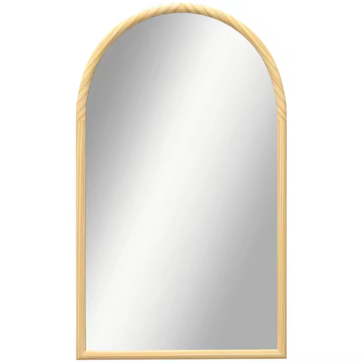 HOMCOM Espejo de Pared 65x110 cm Espejo de Recibidor con Marco de Madera en Forma de Ventana Espejo Decorativo para Salón Dormitorio Entrada - 1