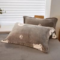 Funda De Almohada De Flannel Fleece Suave Y Cálida Impresión Reactiva 48x74cm Cubierta De Almohada De Coral Fleece Para Hogar Y Hotel - details 3