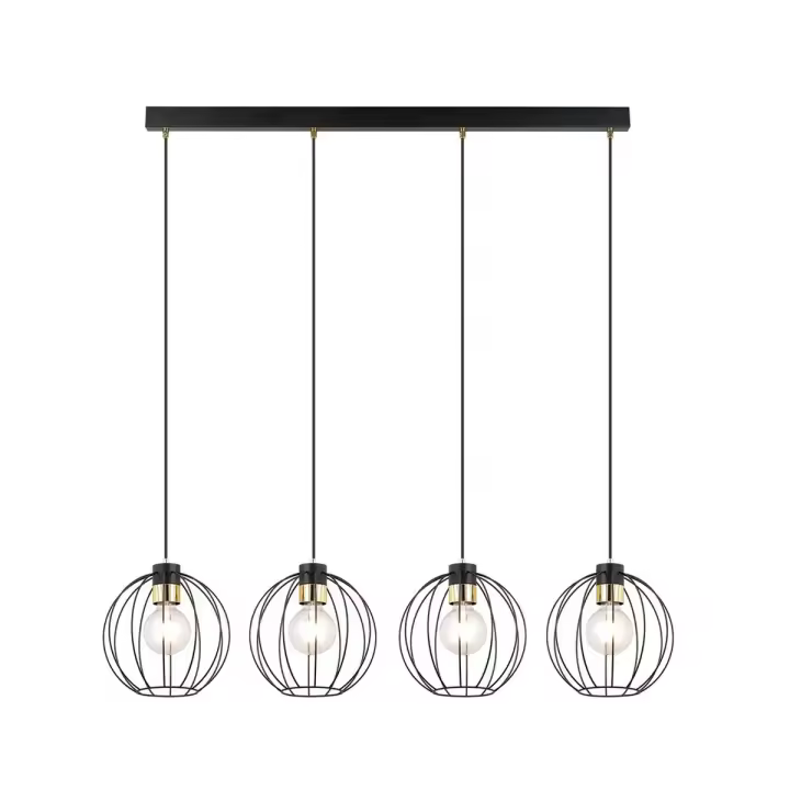 Lámpara de Suspensión Gino, Maple, Negro, 115x120x24 cm - 1