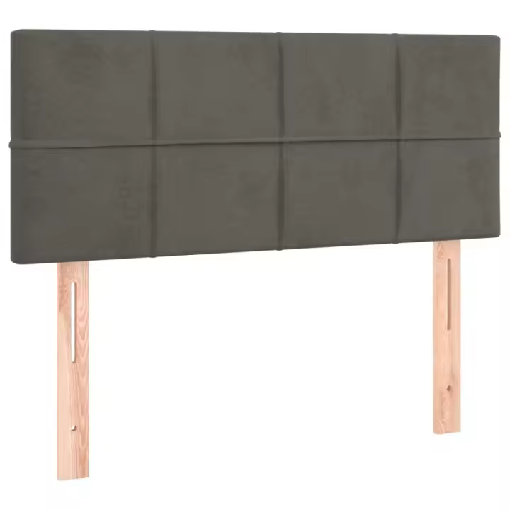 vidaXL Cabecero con LED de terciopelo gris oscuro 100x5x78/88 cm - 1