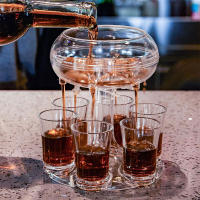 Dispensador De Vidrio Para 6 Copas De Licor Con Tapa Y Portajugos Para Cocteles Fiesta De Vino Y Bebidas Eco-amigable - details 5