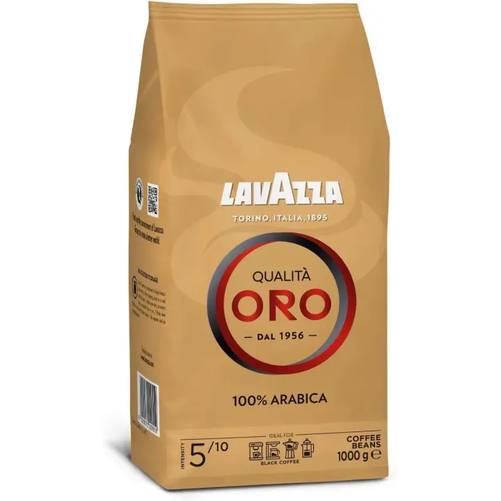 Lavazza, Qualità Oro, Café en Grano, Ideal para la Máquina de Café Espresso, con Notas Aromáticas de Frutas y Flores 1kg - 1