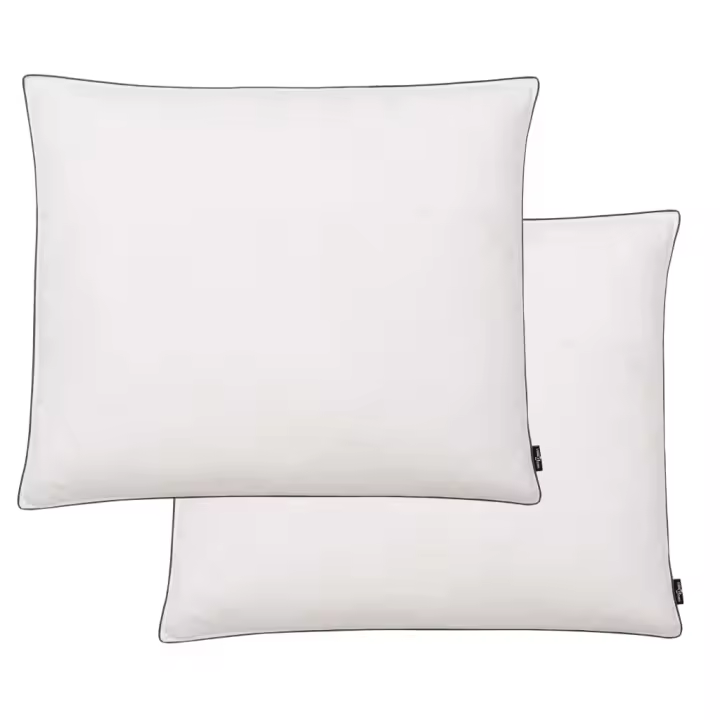 vidaXL Almohadas de Plumón/Plumas Blanco (2 unidades) Ropa Cama Hogar Decoración Dimensiones 70 x 60 cm (720 gramos), 80 x 80 cm (1100 gramos) - 1