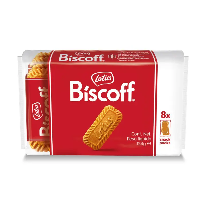 Galletas Lotus Biscoff - Galleta Caramelizada Lotus - 12 Paquetes (8 x 2 packs) de 124 gramos - Vegana - Sin Colorantes ni Aromas Artificales - Galletas Lotus - 1
