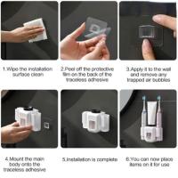 Organizador De Cepillos De Dientes Doble Agujero Soporte Para Pasta De Dientes Accesorios De Baño Plástico Resistente a Agua Para El Hogar - details 5
