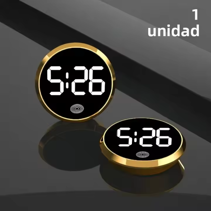 Reloj Digital LED Mini Para Coche Tipo Toque Adorno Automotriz Stick-On Interno Pantalla Táctil Para Vehículos - 1