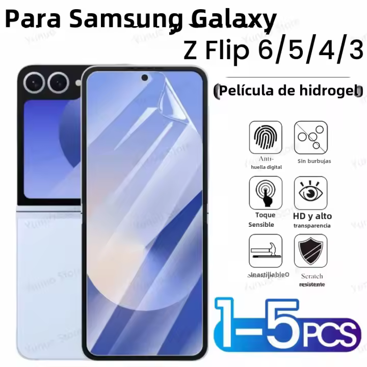 Protector De Pantalla Para Samsung Galaxy Z Flip 6 5 4 3 Película De Hidrogel No Es Vidrio Compatible Con Z Flip6 Z Flip5 - 1