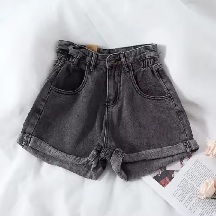 PTKPCC Shorts De Jean Alto Y Sueltos Para Mujer Verano Estilo Coreano Retro Ropa Casual Versátil Jeans Cortos PTKPCC - 1