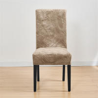 Cubierta De Silla De Velvet Suave 1/4pcs Para Banquete Y Hogar Anti Suciedad Elástica Con Diseño De Hojas Jacquard - details 13
