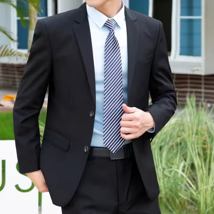 Traje De Novio Italiano Estilo Slim Para Hombre Color Sólido Moda Negocios Traje De Boda Profesional Conjunto De Chaqueta Y Pantalones - 1