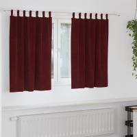 Cortinas Blackout vidaXL con lazos de colgar 2 pcs Terciopelo Borgoña - details 0