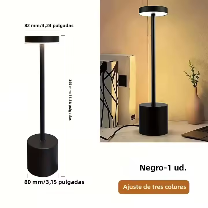 Lámpara De Mesa Moderna LED Recargable Táctil Con 3 Colores Para Decoración De Habitación Restaurante Bar Lámpara Atmosférica - 1