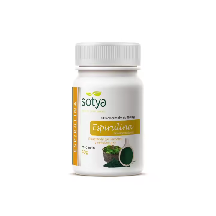 Sotya Espirulina 400mg 100 Comprimidos - Apoya Tu Salud con Superalimentos y Aumenta Tus Defensas - 1