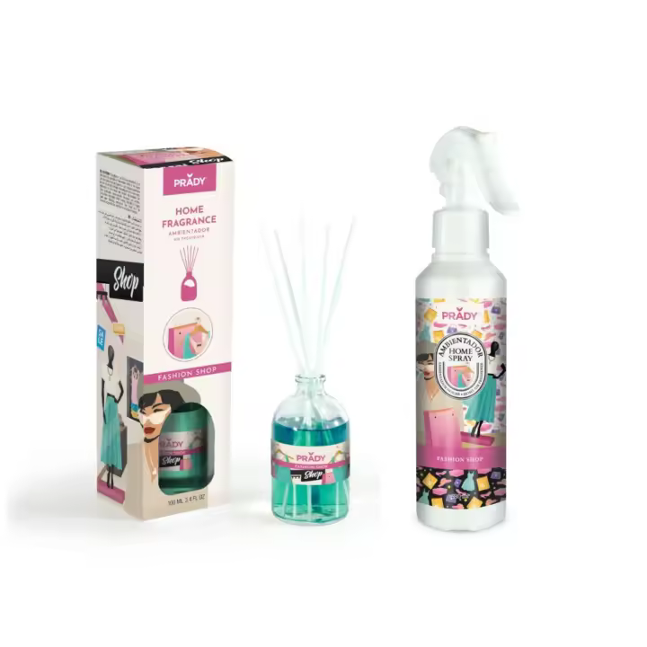 LOTE Ambientador mikado y Ambientador spray FASHION SHOP "Prady" - 1