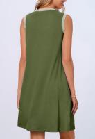 Vestido Mini Casual Sin Mangas Para Mujer Verano 2025 Estilo Suelto Cuello Redondo Decoración Sencilla Fibra Sintética - details 4