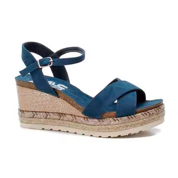 Refresh Sandalia Mujer Cuña 8 Cm Marino - Ideal para Looks Veraniegos - Antideslizante - 1