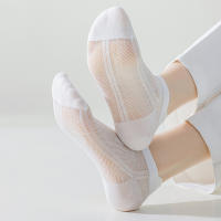 Medias Cortas De Malla Delgada Para Mujer 6/12 Pares Color Sólido Absorbentes De Sudor Transpirables Dopamine Colores Alineados Casual Primavera Verano - details 5