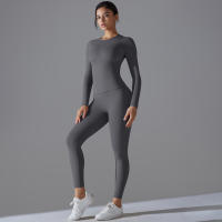 Conjunto De Yoga Deportivo Transpirable Y Estirable Con Control De La Panza Y Modelador Leggings De Glúteos Slimming Top Activo Para Gimnasio - details 34
