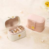 Estuche pequeño de cuero PU para joyería de viaje, Mini Caja de almacenamiento de anillos, joyero portáthil, organizer - details 2