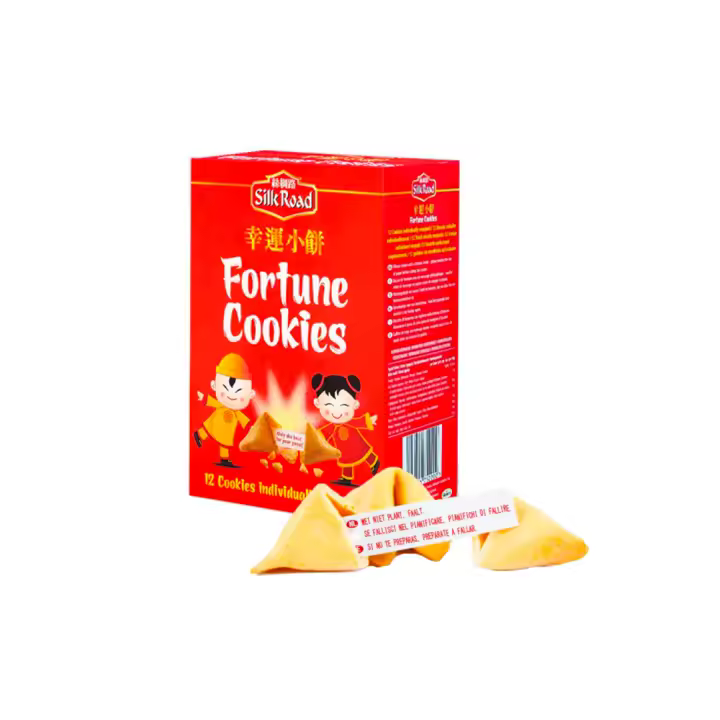 Galletas de la Fortuna con Mensajes en 6 Idiomas - Deliciosas Galletas para un Capricho Divertido - Aperitivos Dulces de Calidad para Compartir - Comida Casera - Regalo Original y Sorprendente - 1