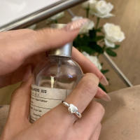Anillo De Bambú De Jade Hetian Lácteo Platinado En Plata De Ley 925 Para Mujer Y Niña Regalo Joyería Vintage Irregular - details 34