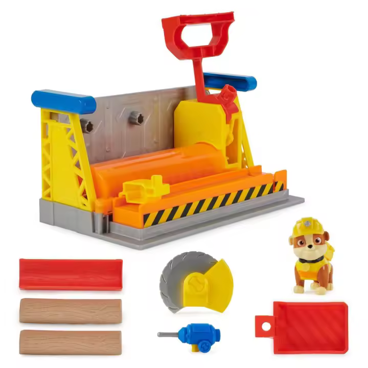 SPIN MASTER - RUBBLE & CREW - Pack Taller CONSTRUCCIÓN + Figura Rubble + Arena MÁGICA DE Kinetic Sand + Accesorios - Patrulla Canina Juguetes - Juegos Infantiles - 6067082 - Juguetes Niños +3 Años - 1