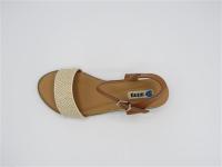 Sandalia estilo casual con cuña ligera,  beige y tostada, cierre pulsera, Mustang, Mujer - details 1