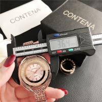 Reloj De Mujer De Lujo Con Rhinestone Y Diamantes En Acero Inoxidable Reloj De Cuarzo Fashion Gold Contena Quartz Wristwatches - details 11