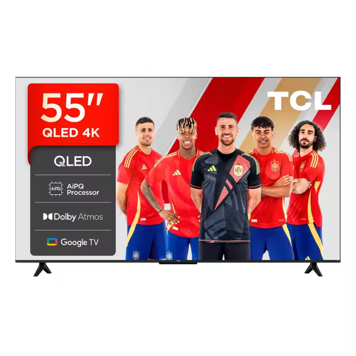 TV TCL 55T69C Google TV 55" QLED 4K Ultra HD  | HDR, Wi-Fi 5, 3x HDMI, Asistente voz - 1