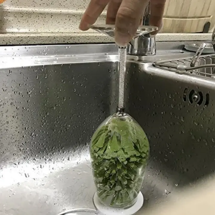 Cepillo De Limpieza Para Vajilla Y Botellas Con Aspiración Para Fregadero Multifuncional Y Ecológico Verde Accesorio De Cocina - 1