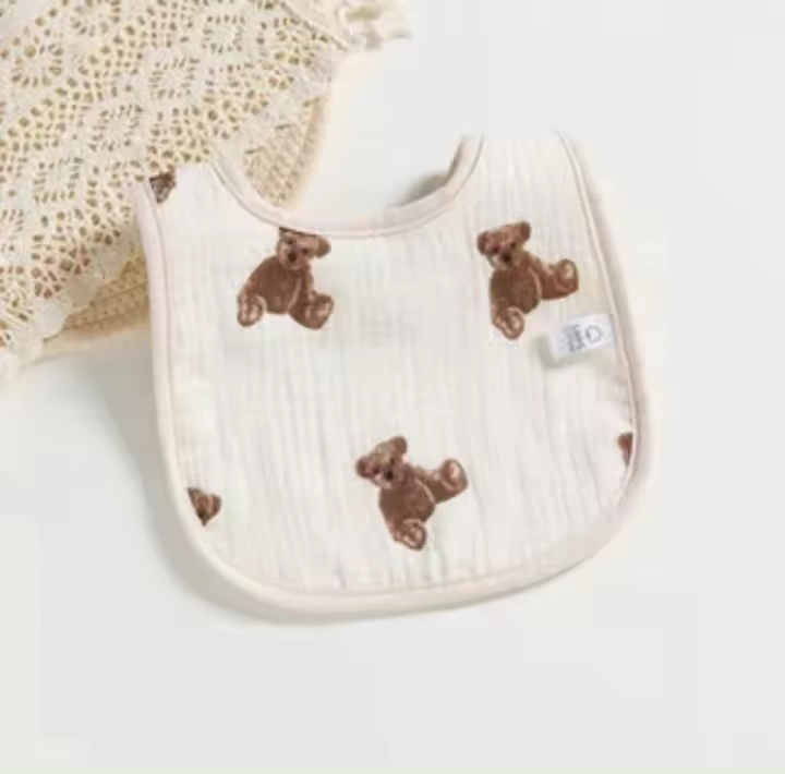 Babero De Algodón Para Bebés 6 Capas Muslin Toalla De Saliva Para Niños Accesorios Nuevos Recién Nacidos Disfraces Y Ropa Unisex - 1