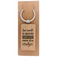 Disok Lote 20 Llaveros Madera Frases "Suerte la Nuestra" Detalles para Bodas, Comuniones, Bautizos Madera Natural Regalos Económicos Baratos Boda Detalles Regalos - details 0