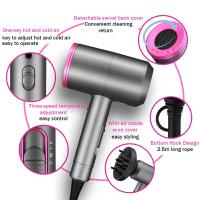Secador De Pelo Profesional 2000W Con Fuerte Corriente De Aire Caliente Y Frío Iónico Para Salon Con Diffusor Y Broma Negativa - details 9