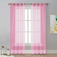 Cortina De Ventana Perforada De Color Sólido De Terylene 1PC Antipolvo Decorativa Y Bebida Clásica Para Adornos De Ventanas - details 19