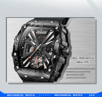 Reloj Mecánico Automático MUSANFIGO Para Hombres Con Luz Nocturna Y Resistencia Al Agua Silicona Skeleton Fashion Trend - details 4