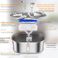 Dispensador De Agua Para Gatos 3L Con Doble Cuenco Acero Inoxidable Gran Capacidad Dispensador De Bebida Inteligente Para Perros Y Gatos - details 4