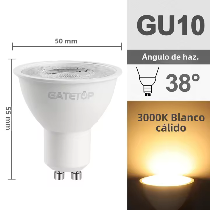 3pcs Bombilla LED GU10 5W 6W 7W 8W 9W Sin Parpadeos Para Iluminación Doméstica Sustituye Lámpara Halógena De 50W Dirección Ajustable AC220V 120V - 1