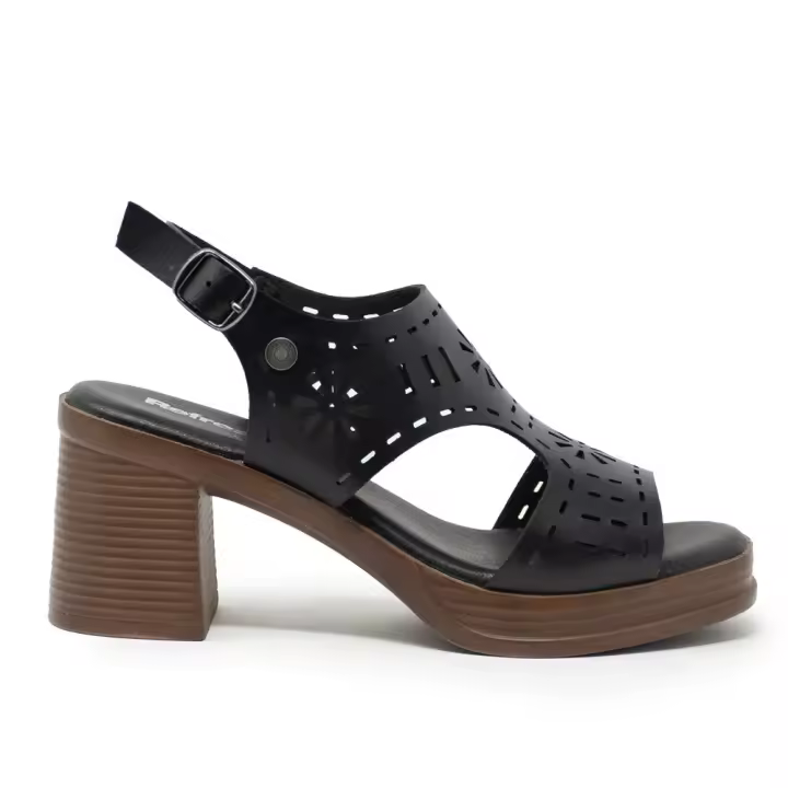 REFRESH 172852 04 Sandalias plataforma mujer 35841 25V SANDALIA T PICADA NEGRO - 1
