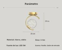 Lámpara De Techo LED Moderna En Forma De Balón De Vidrio Estrella Para Decoración De Habitaciones Estudio Dormitorio Iluminación Doméstica - details 6