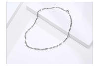 Collar De Cadena Figaro Simplicidad Vnox Para Hombres Y Mujeres Acero Inoxidable Antialérgico Joyería Minimalista De Moda - details 6