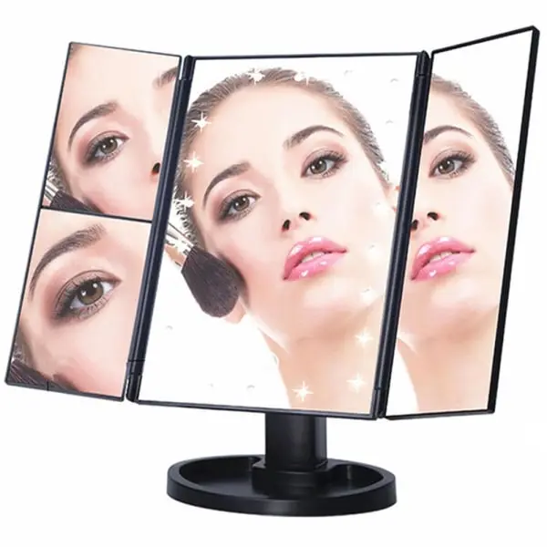 Espejo de maquillaje 3 en 1 LED-Espejo para maquillaje-Tocador Negro - 1