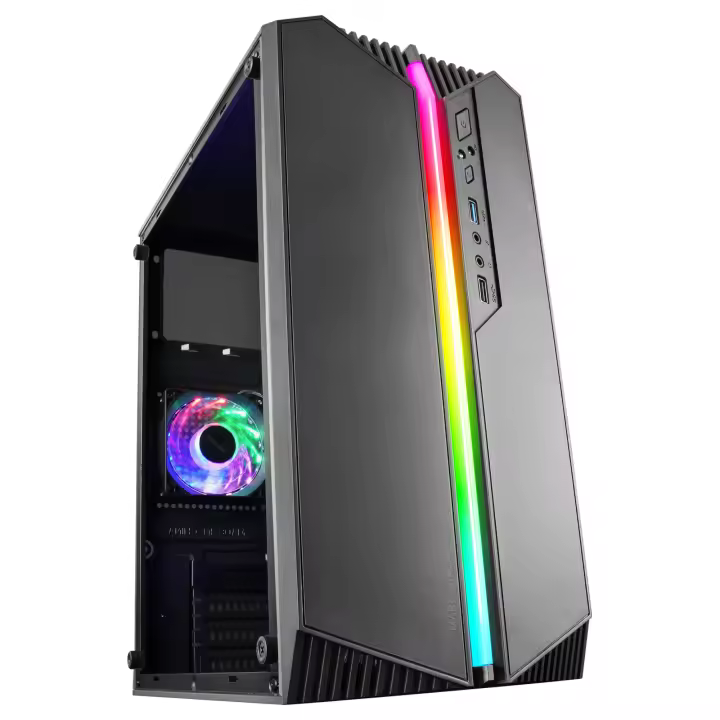 Mars Gaming MC-S1, Caja PC Gaming Compacta Micro-ATX, ARGB Frontal 12 Modos, Ventana Lateral, Soporte Refrigeración Líquida, Ventilador FRGB, Caja ARGB Negro, Blanco o Rosa - 1