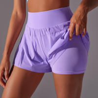 Shorts De Yoga Para Mujer Color Sólido Transpirables Secado Rápido Estilo Deportivo Para Verano Ciclismo Running Gimnasio - details 19