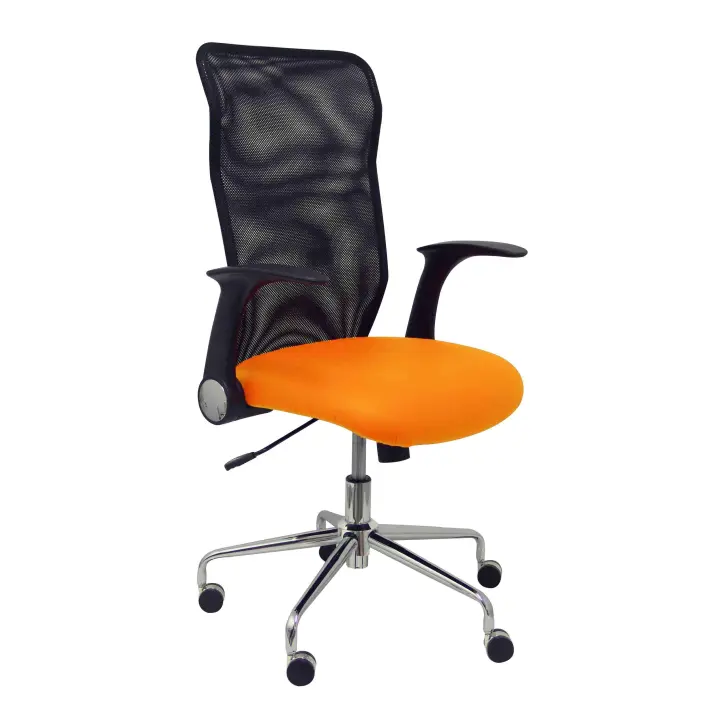 Silla de Oficina Ergonómica Piqueras Y Crespo con Brazos Retráctiles y Respaldo de Malla - 1