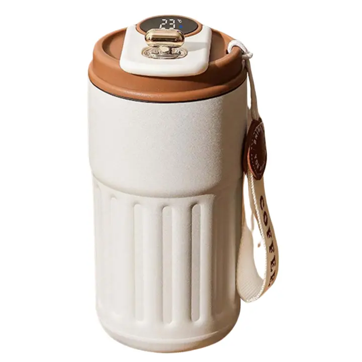 Termo hermético con tapa a prueba de fugas, pantalla digital que muestra la temperatura. Ideal para mantener tus bebidas a la temperatura perfecta mientras viajas, trabajas o haces ejercicio. Fácil de usar y limpiar - 1